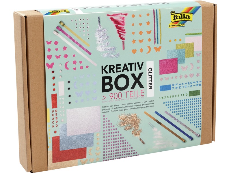 Bastelset Kreativ-Box Glitter mit Moosgummi und Wackelaugen, ab 3 Jahren