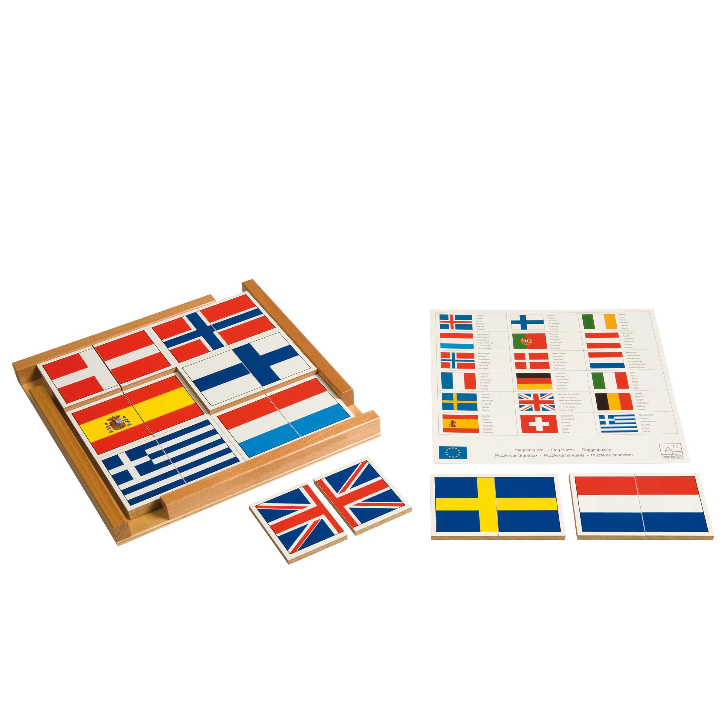 Fahnenpuzzle Europa - Montessori Geographie
