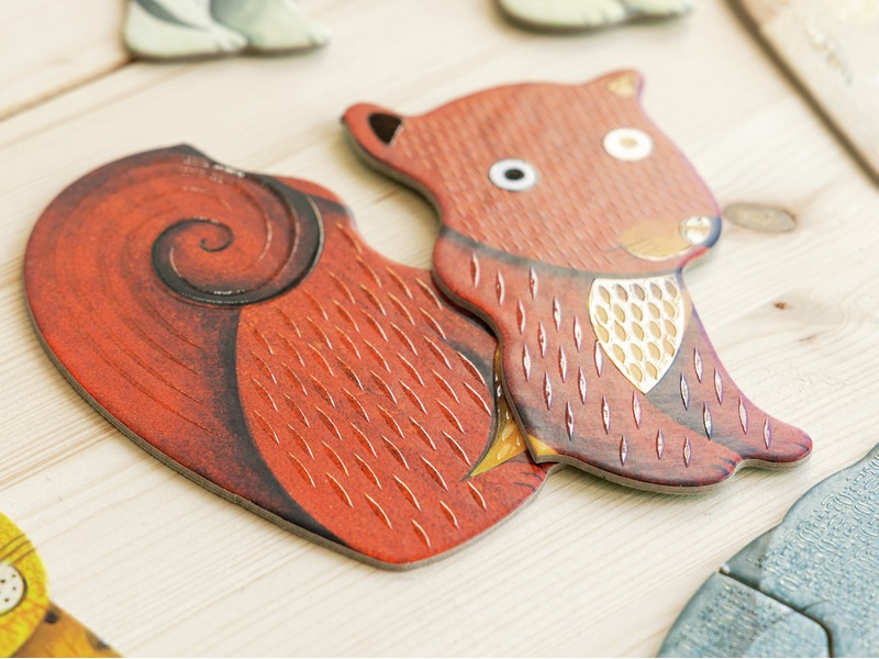 Tastpuzzles Tiere, 2-teilig, mit erhabenen Teilen, ab 2 Jahren