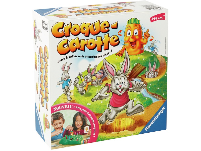 Brettspiel Beiß die Karotte, Wettlaufspiel mit 16 Kaninchen, ab 4 Jahren