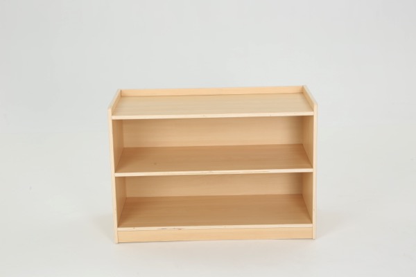 Kinder-Regal mit erhöhter Rückwand, niedrig, 2 Fächer, 82x39x57 cm, Ahorn