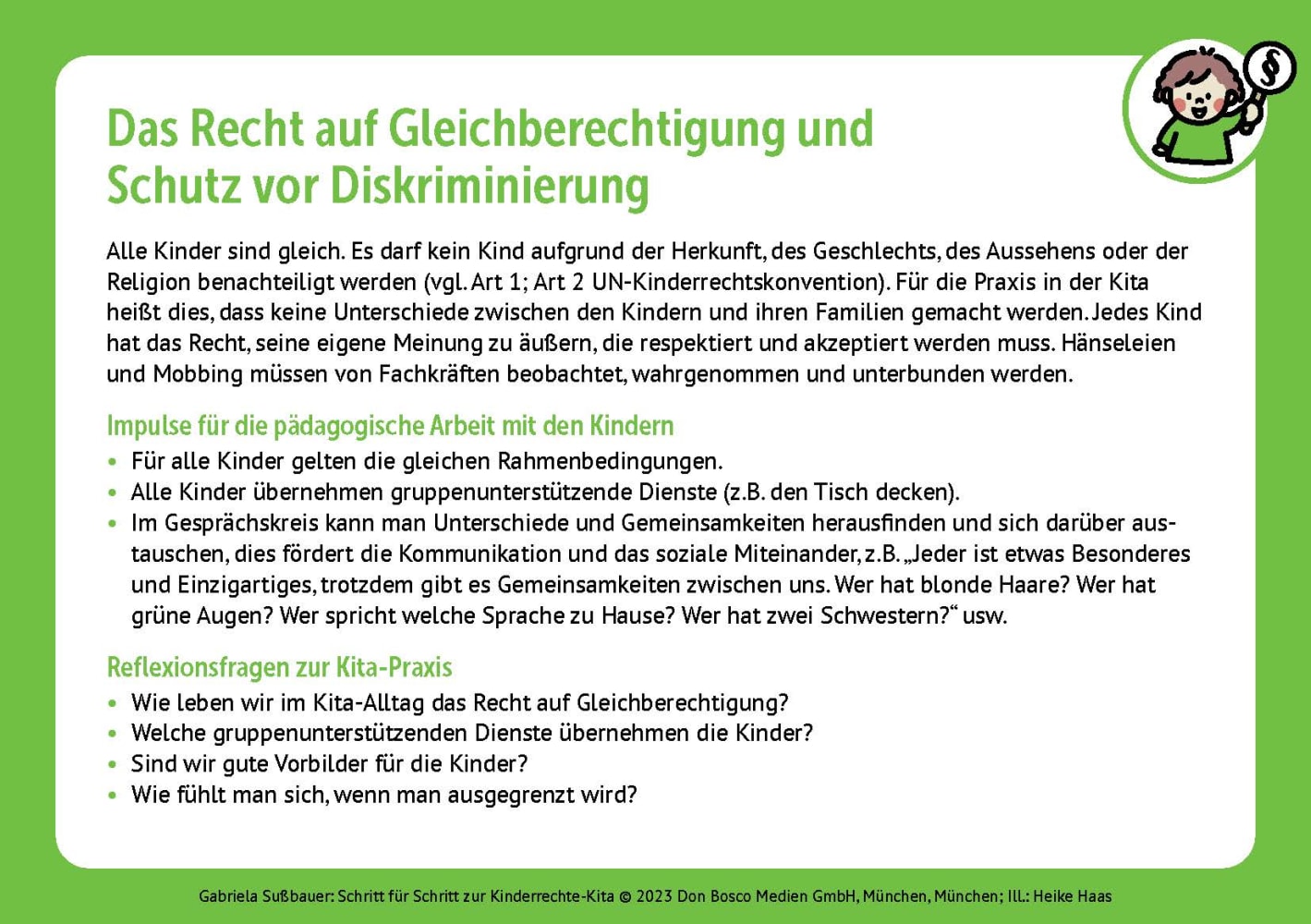 Schritt für Schritt zur Kinderrechte-Kita, Kartensatz, 1-10 Jahre