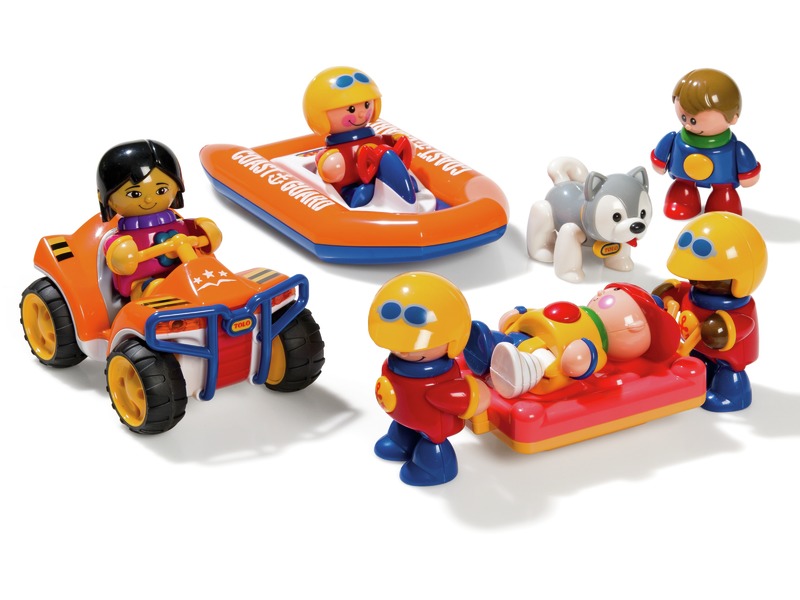 Spielfiguren-Set Rettungsmission mit Quad, Boot und 6 Figuren, ab 1 Jahr