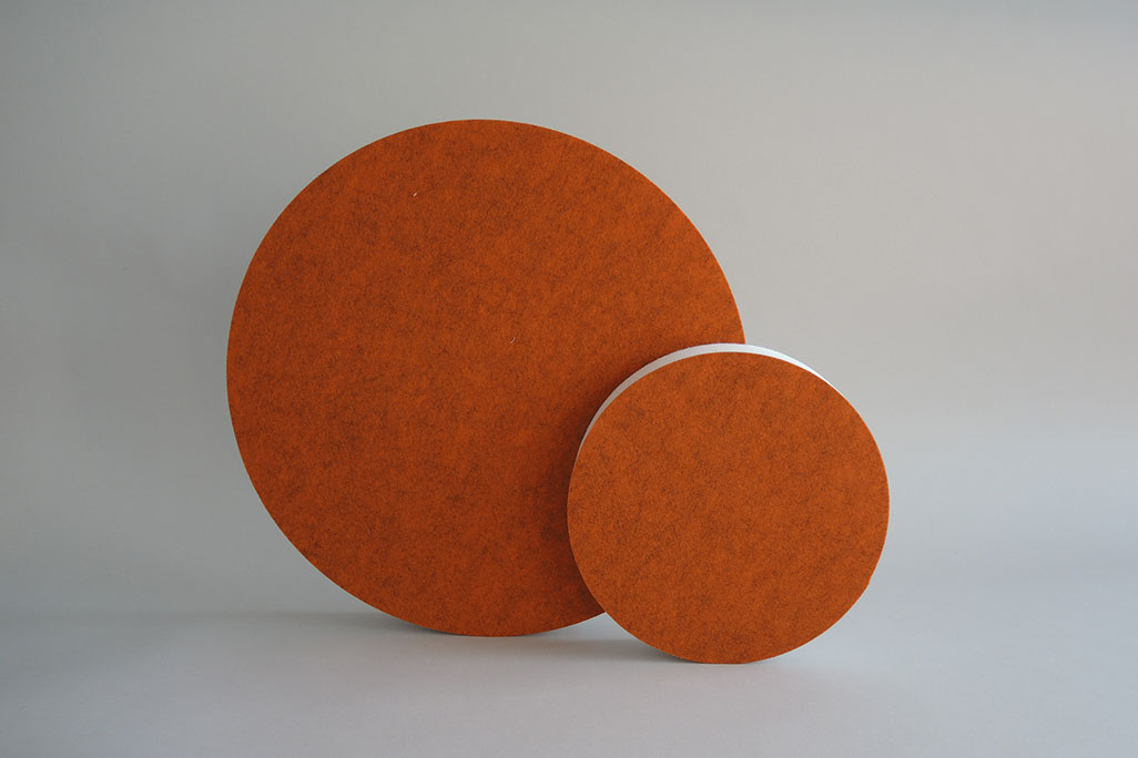 Wand-Akustikabsorber, Kreise Orange, 38 cm, rund, soni CIRCLE | soniflex