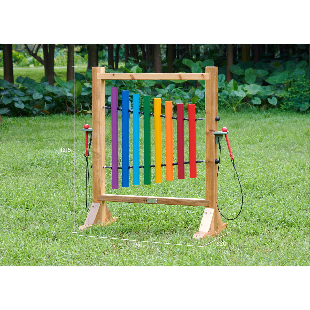 Vertikale Klangröhren 8 Töne C bis C, 95,1 x 62 x 121,5 cm, wetterfest
