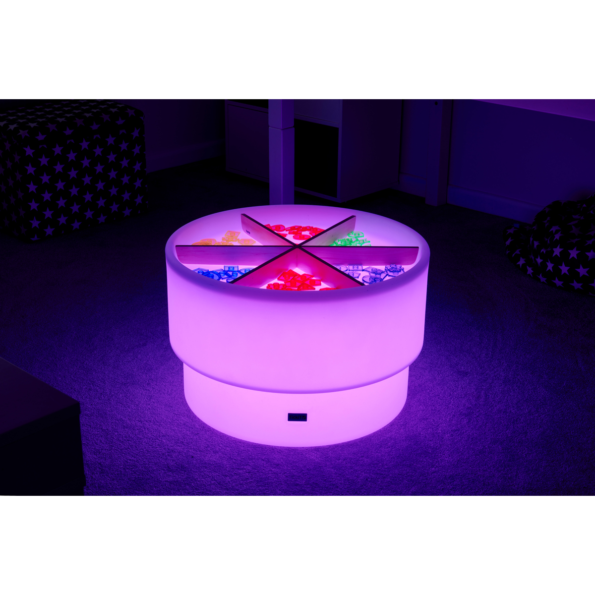 Runder Leuchttisch Ø 69 x 45 cm, portabel, wasserdicht IP65, 5 bis 10 Std