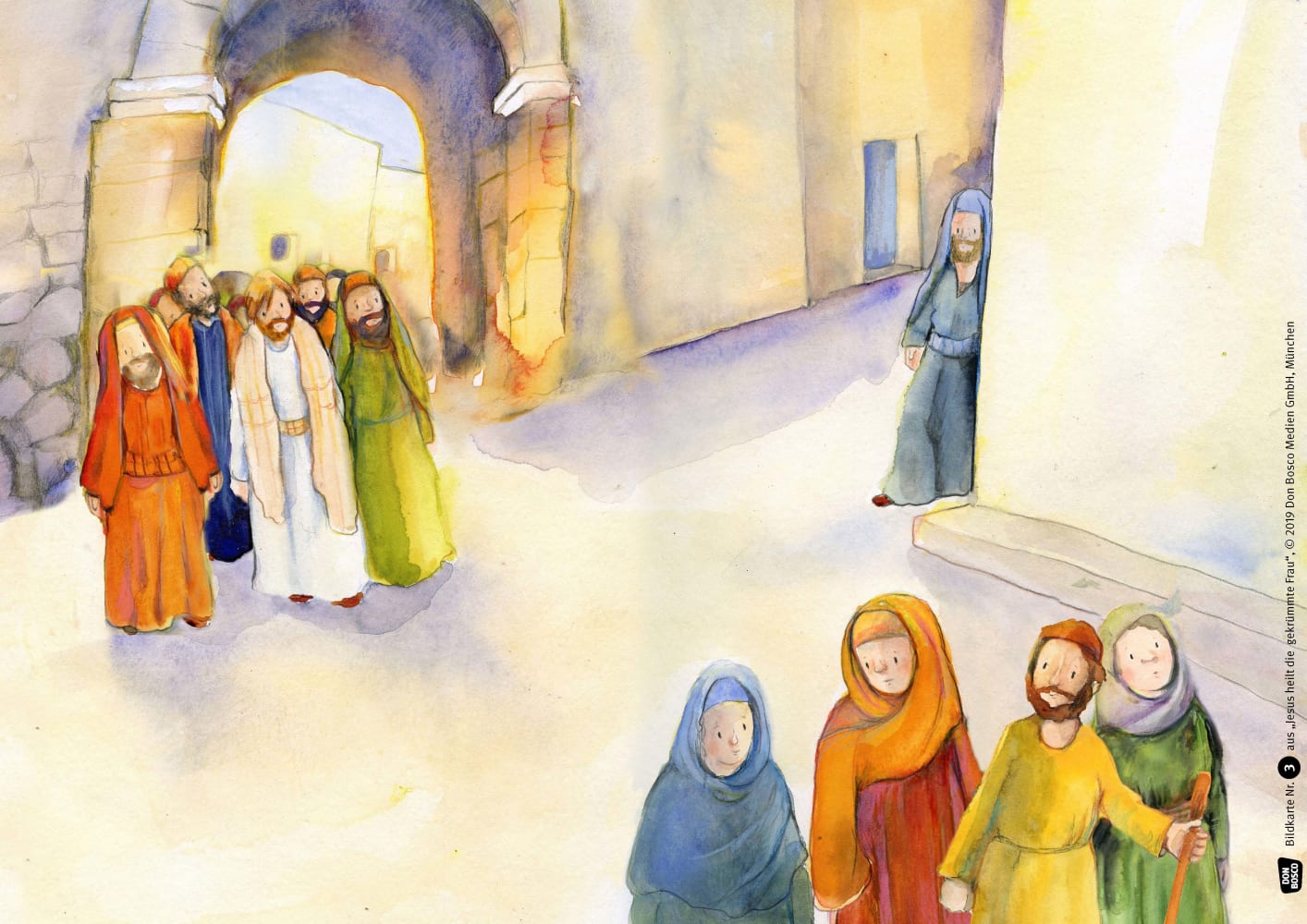 Kamishibai Bildkartenset - Jesus heilt die gekrümmte Frau, 3 bis 8 Jahre