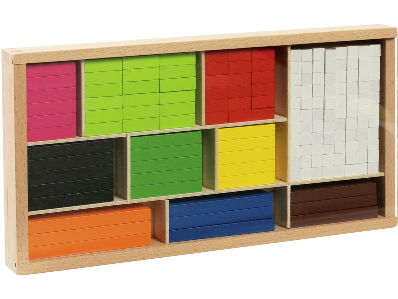 Cuisenaire-Rechenstäbchen aus Holz, 10 Größen und Farben, 308 Stück, ab 3 Jahren