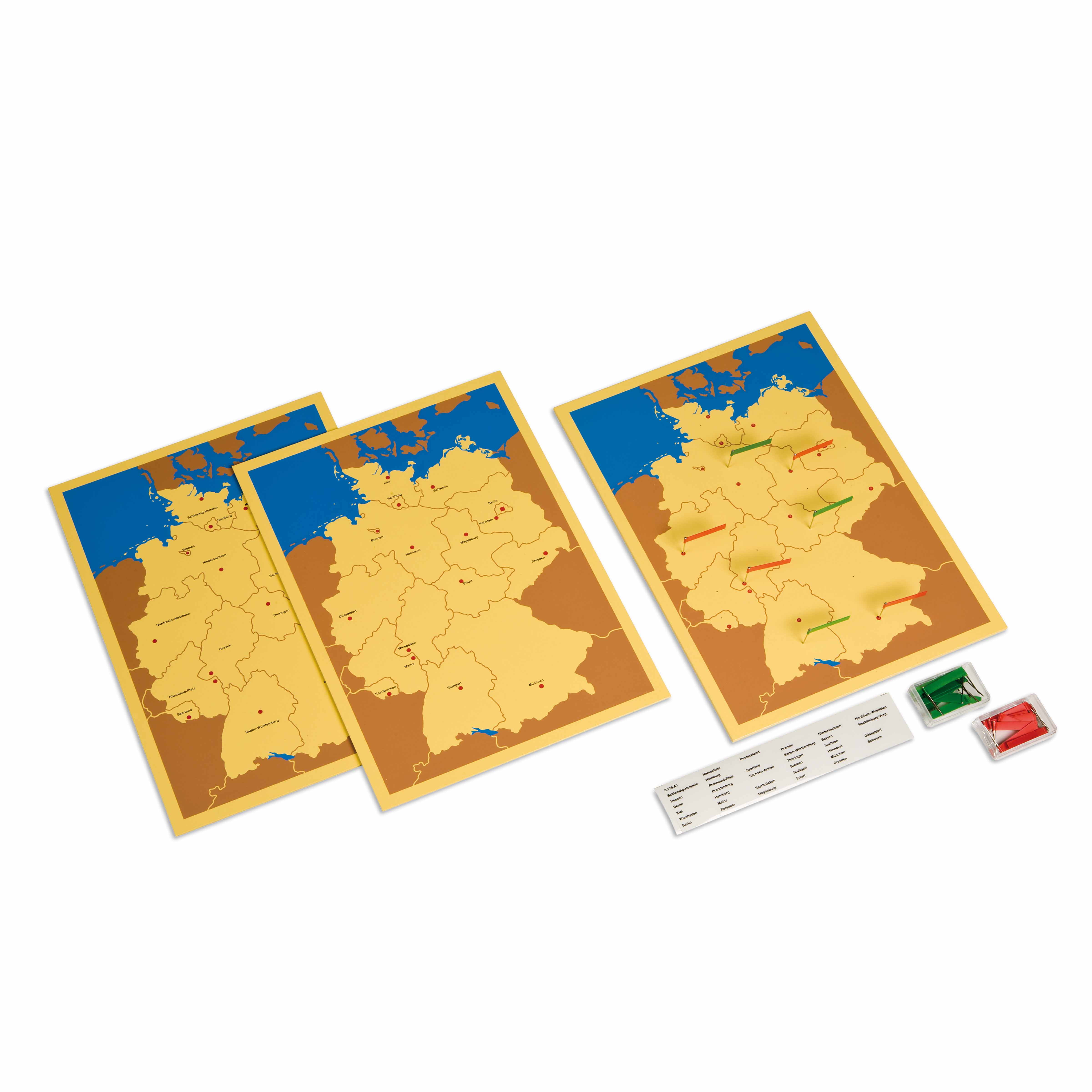 Steckkarten Deutschland (3 St) - Montessori Geographie