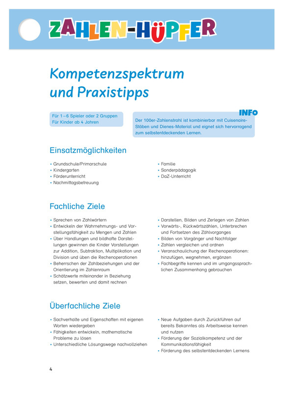 Zahlenhüpfer, Mathespiel, 4-9 Jahre