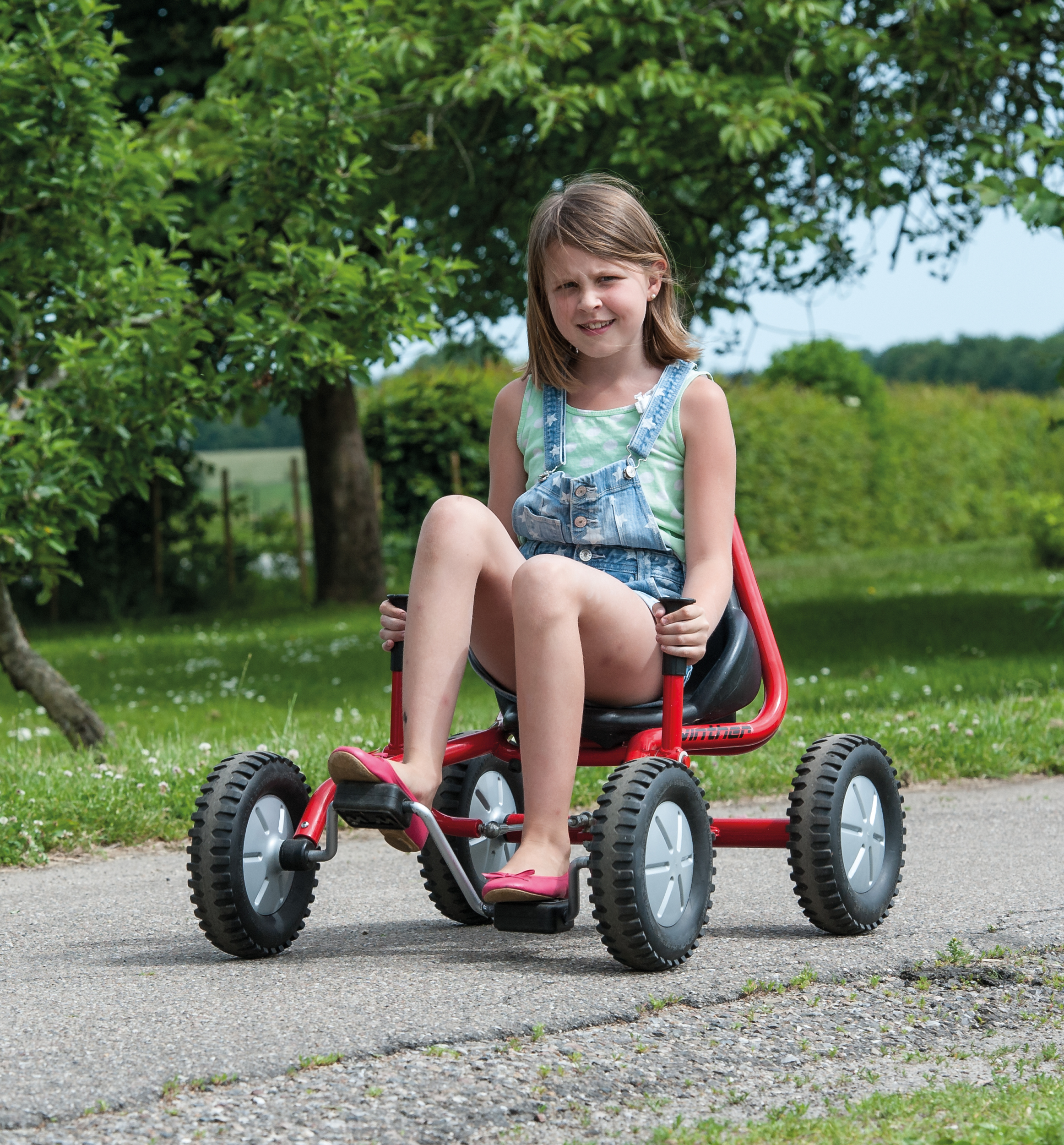 Winther Kart mit seitlichem Lenker, FunCart Large, rot, 6-10 Jahre, VIKING EXPLORER Kinderfahrzeug