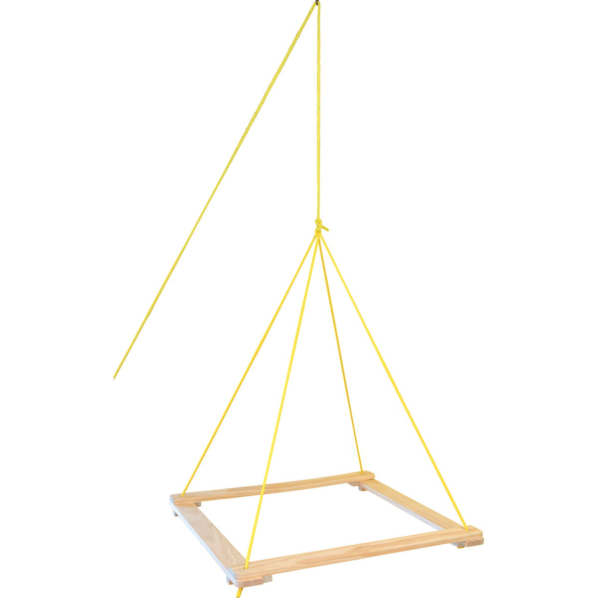 Hängezeltrahmen, 4 teiliges Massivholz, 100 x 100 cm, Seil 5 m