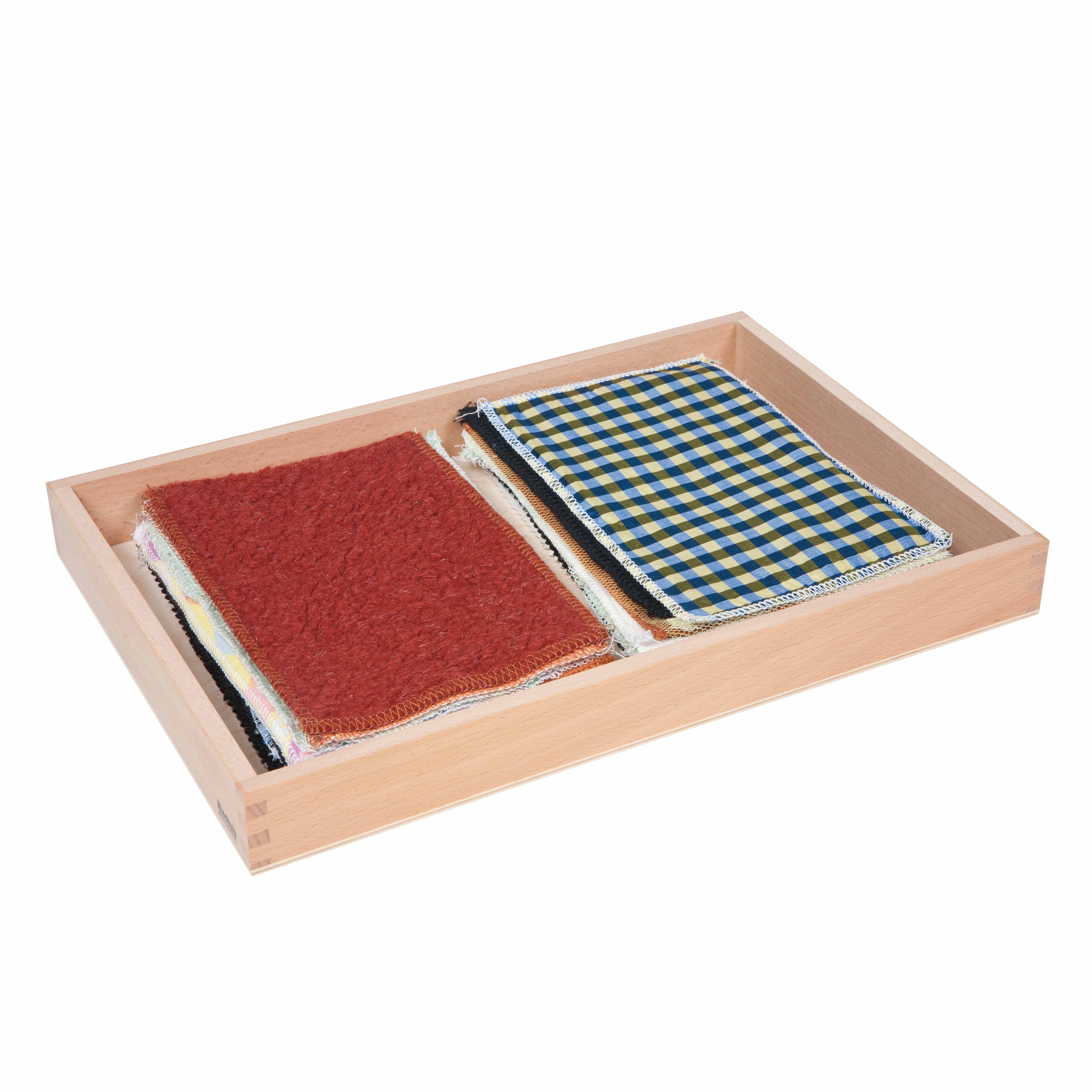 Kasten mit Stoffen - Montessori Sinnesmaterial