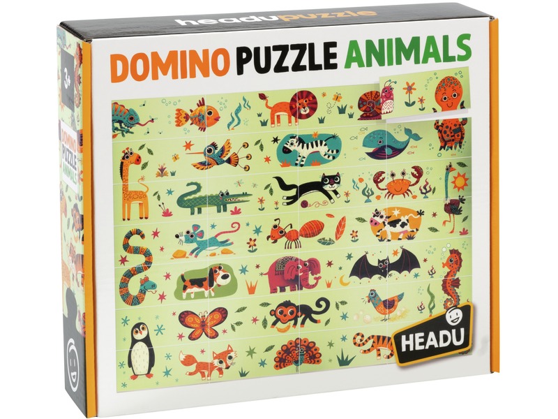 Domino-Puzzle Tiere mit 28 Dominosteinen, ab 3 Jahren