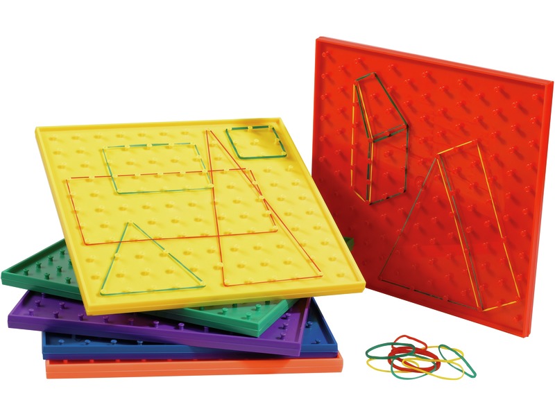 Geobrett doppelseitig mit 120 Gummibändern, Länge 23 cm, 6 Stück, ab 8 Jahren