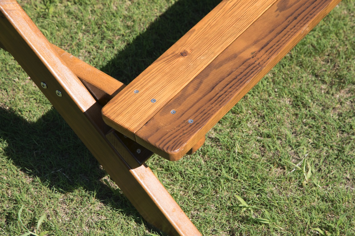 Kindergarten-Sitzgruppe für draußen, einteilig, aus Holz, Outdoor
