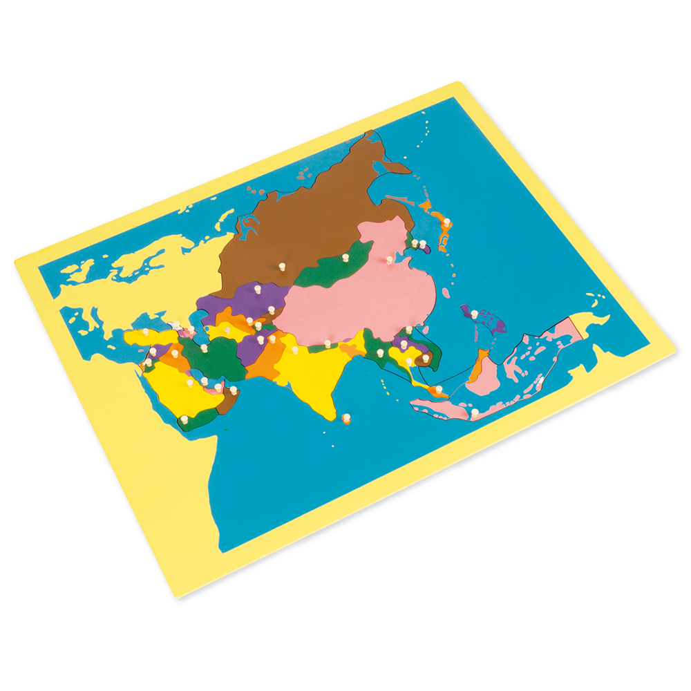 Montessori Puzzlekarte Asien, ca. 57 x 45 cm