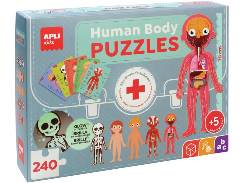 Puzzles Der menschliche Körper mit Lernkarten, 5 Stück, ab 5 Jahren