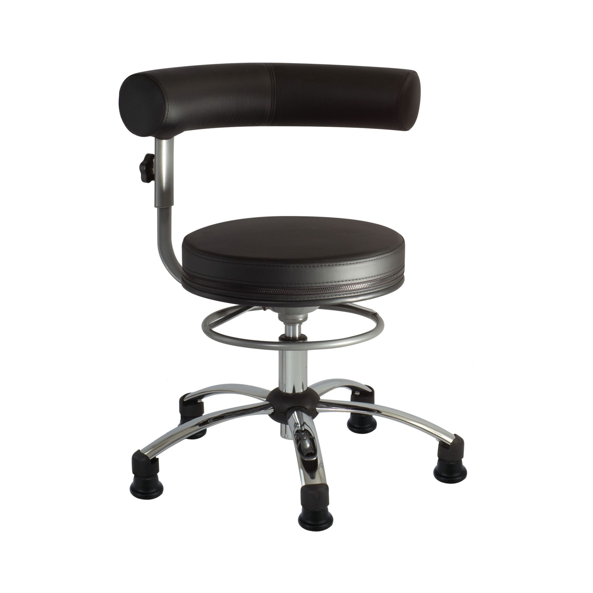 Sanus Gesundheitsstuhl 42-51 cm mit höhenverstellbarer Lehne, Kunstleder schwarz, mit Gleiter
