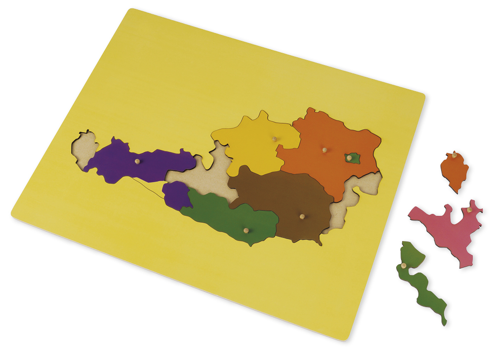 Montessori Puzzlekarte Österreich, 9 Bundesländer