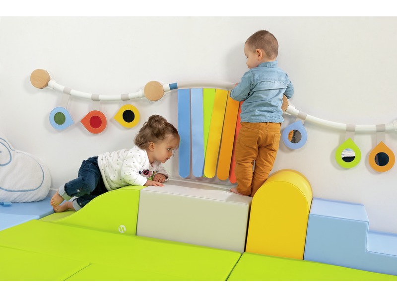 Fransenvorhang für Wand-Haltestangen, Sinnesspiel für die Krippe, ab 9 Monaten