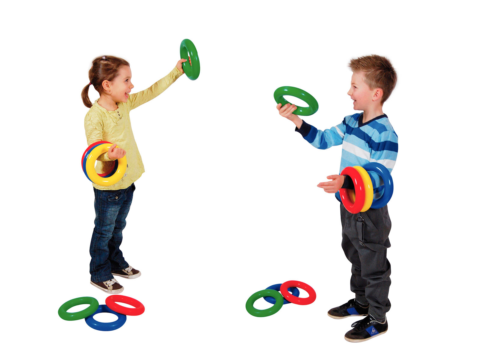 Spielringe Gymnic Gym Ring, Ø 18 cm, 4er-Set, blau/gelb/grün/rot