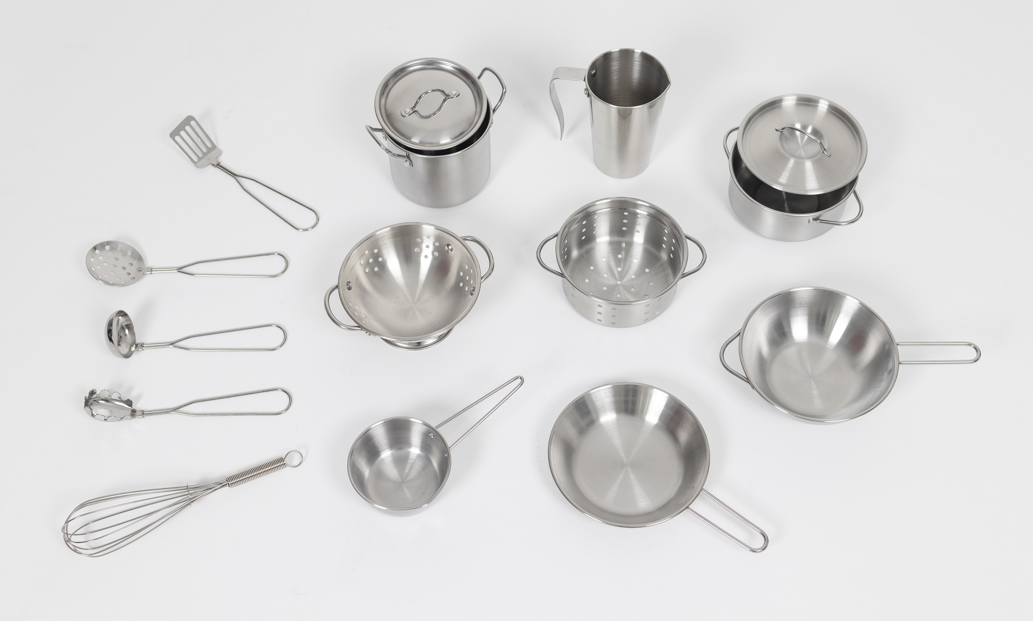 Kochgeschirr First Tools aus Edelstahl, 15 Teile