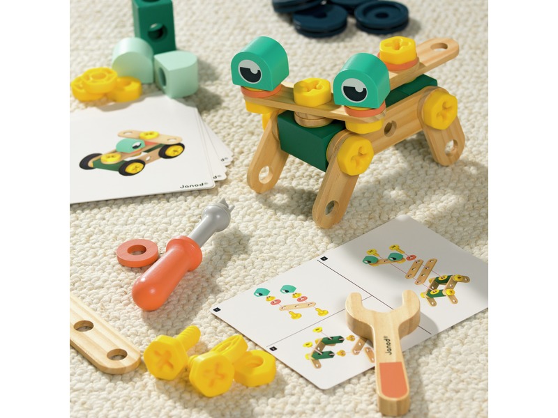 Bauspiel Brico Kids zum Schrauben aus Holz, 50 Teile, ab 3 Jahren