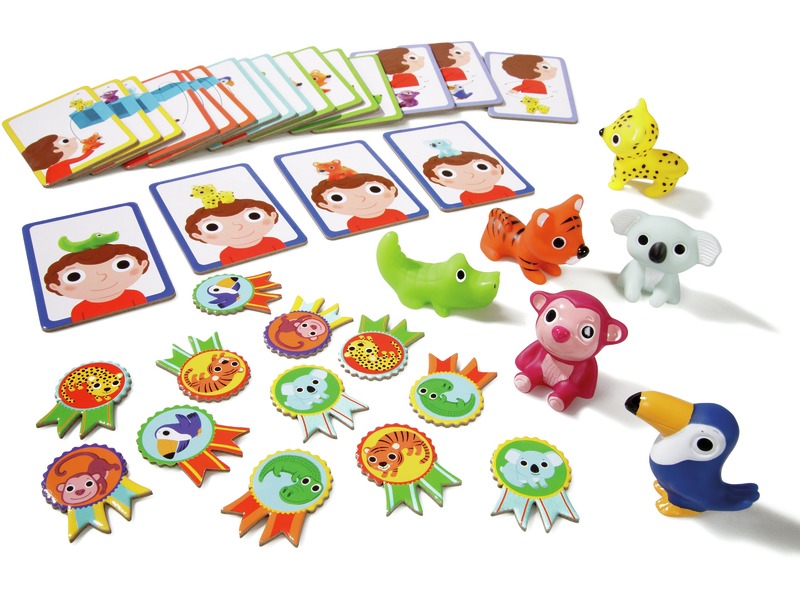 Bewegungsspiel Little Action mit 6 Tieren und 20 Aktionskarten, ab 2 Jahren