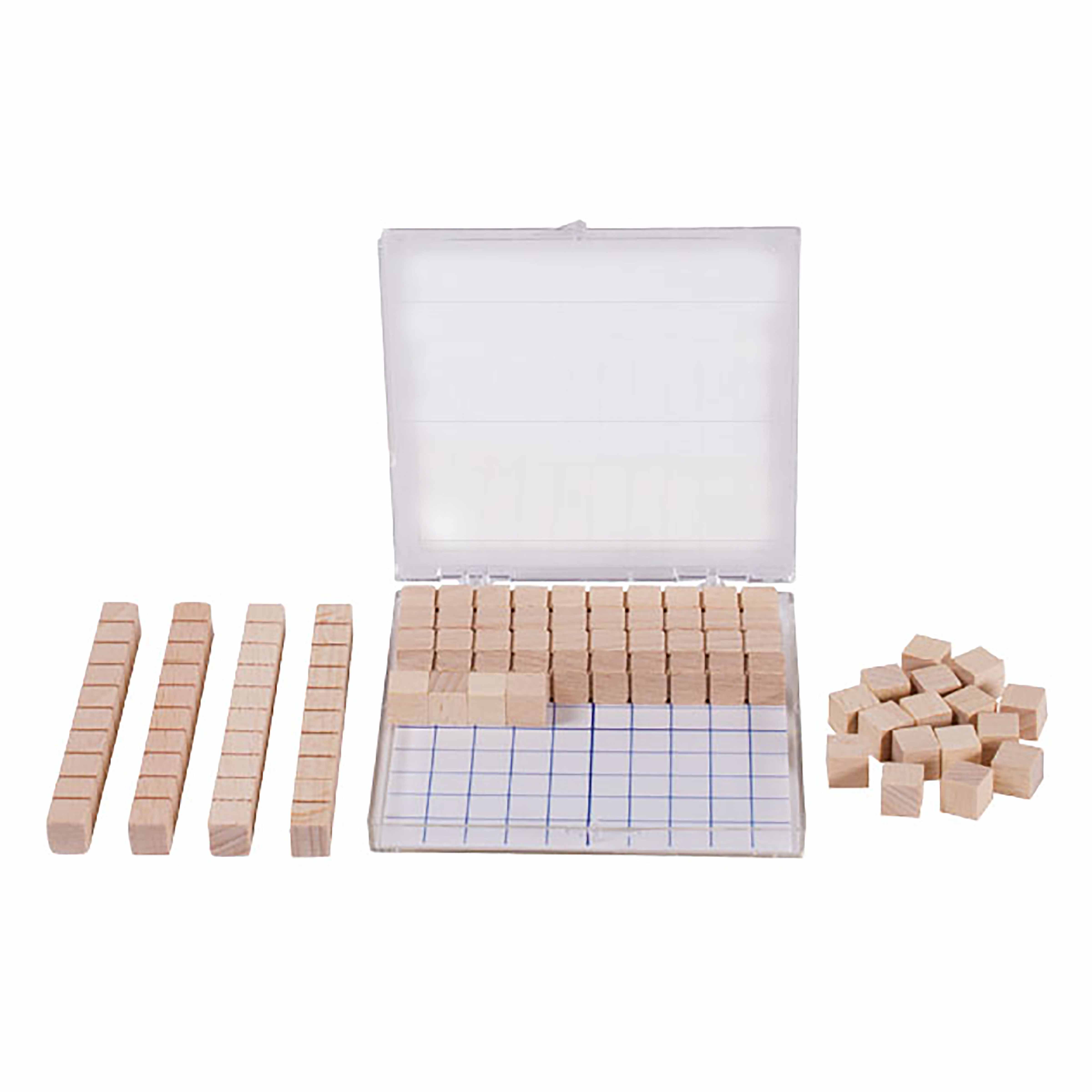 Zehnersystem Schüler-Set aus Massivholz, 128-teilig