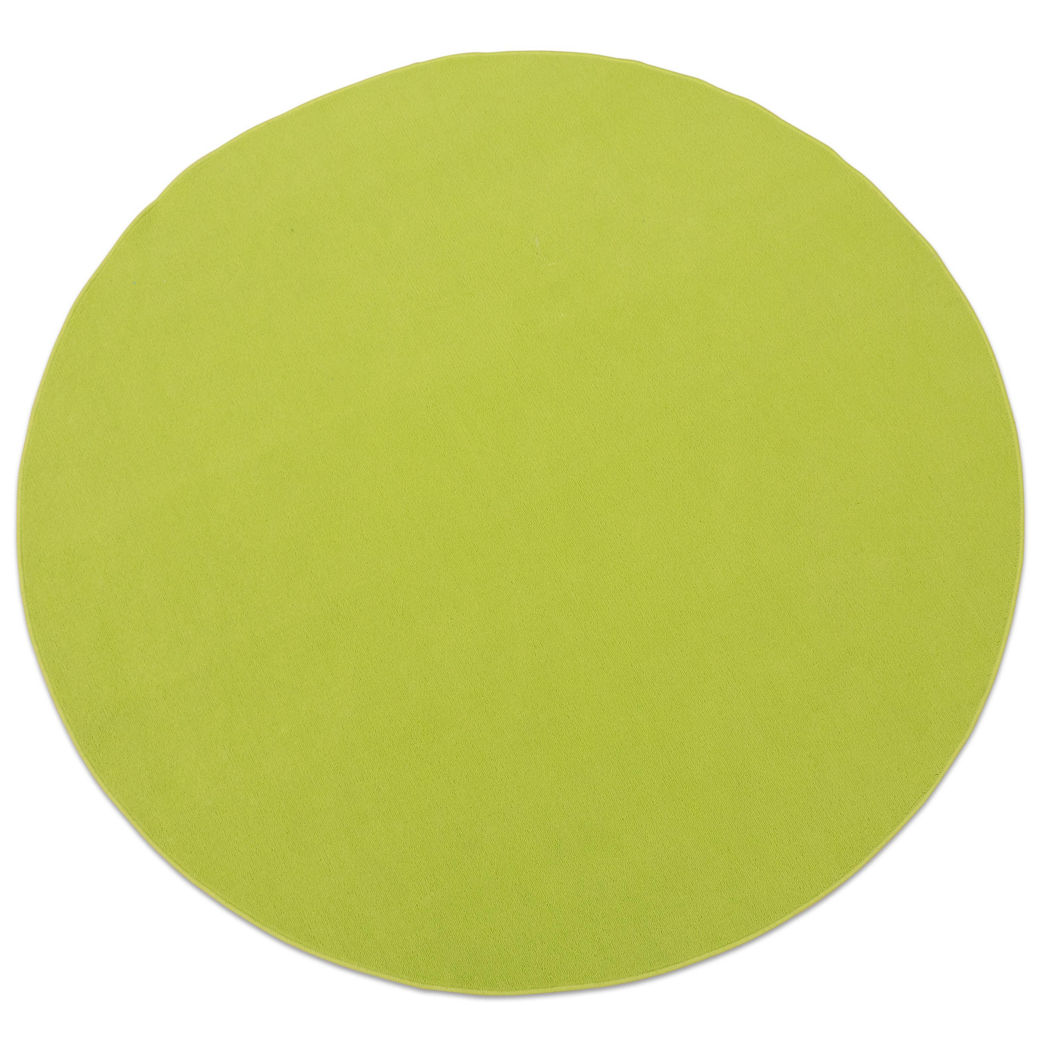 Kurzflor-Teppich rund, Durchmesser 2 m, Farbe: grün
