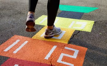 Hüpfspiel - Gleichgewicht üben mit Kindern - Spielundlern.de