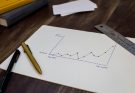 Ein Diagramm zum Schaubilder erstellen auf einem Tisch mit Stift und Notizen.