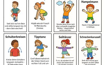 Bewegungskarten für die Schule.