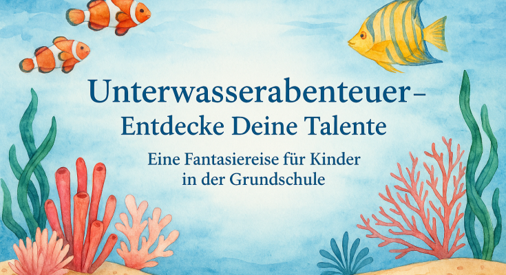 Titelbild für die Fantasiegeschichte "Unterwasserabenteuer"