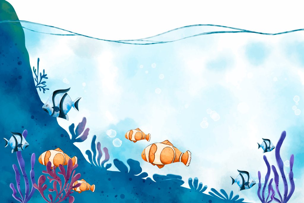 Fische in einer Unterwasserwelt.