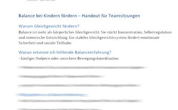 Handout Teamsitzung Balance fördern